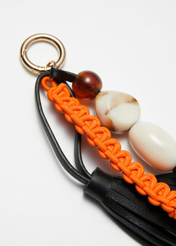 Stone & Tassel Embellished Keychain