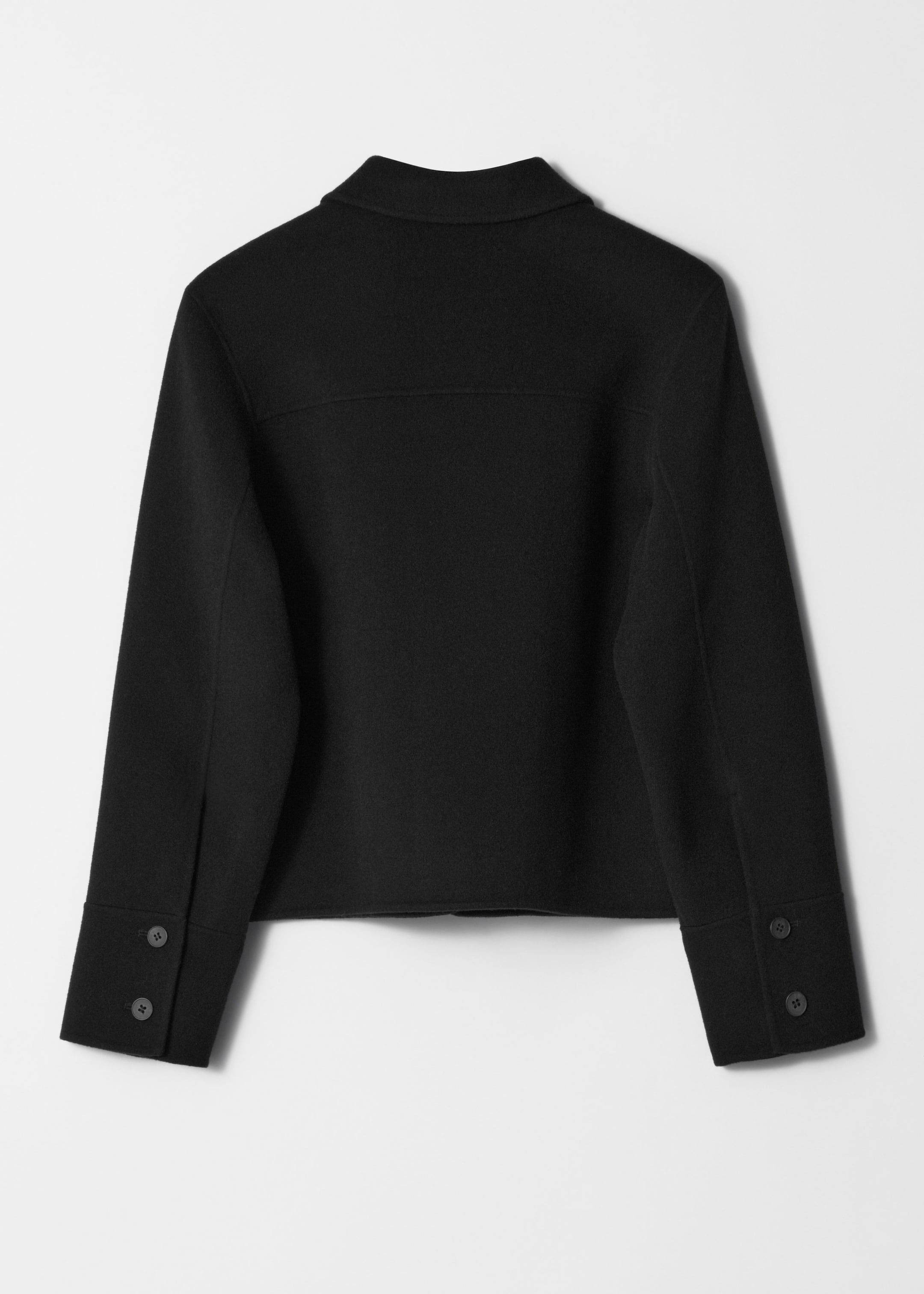 Collared Wool Jacket - Black - Still Life