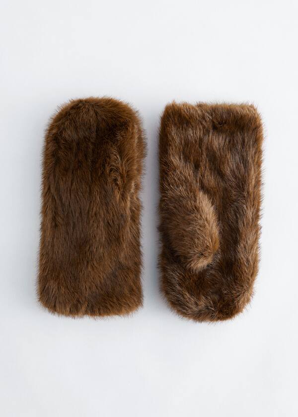 Faux Fur Mittens
