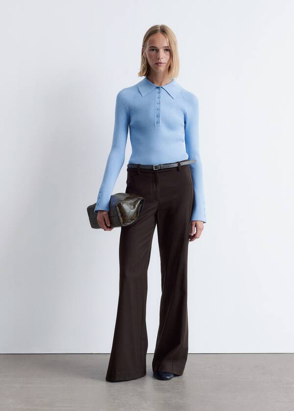 Flared Wool Trousers