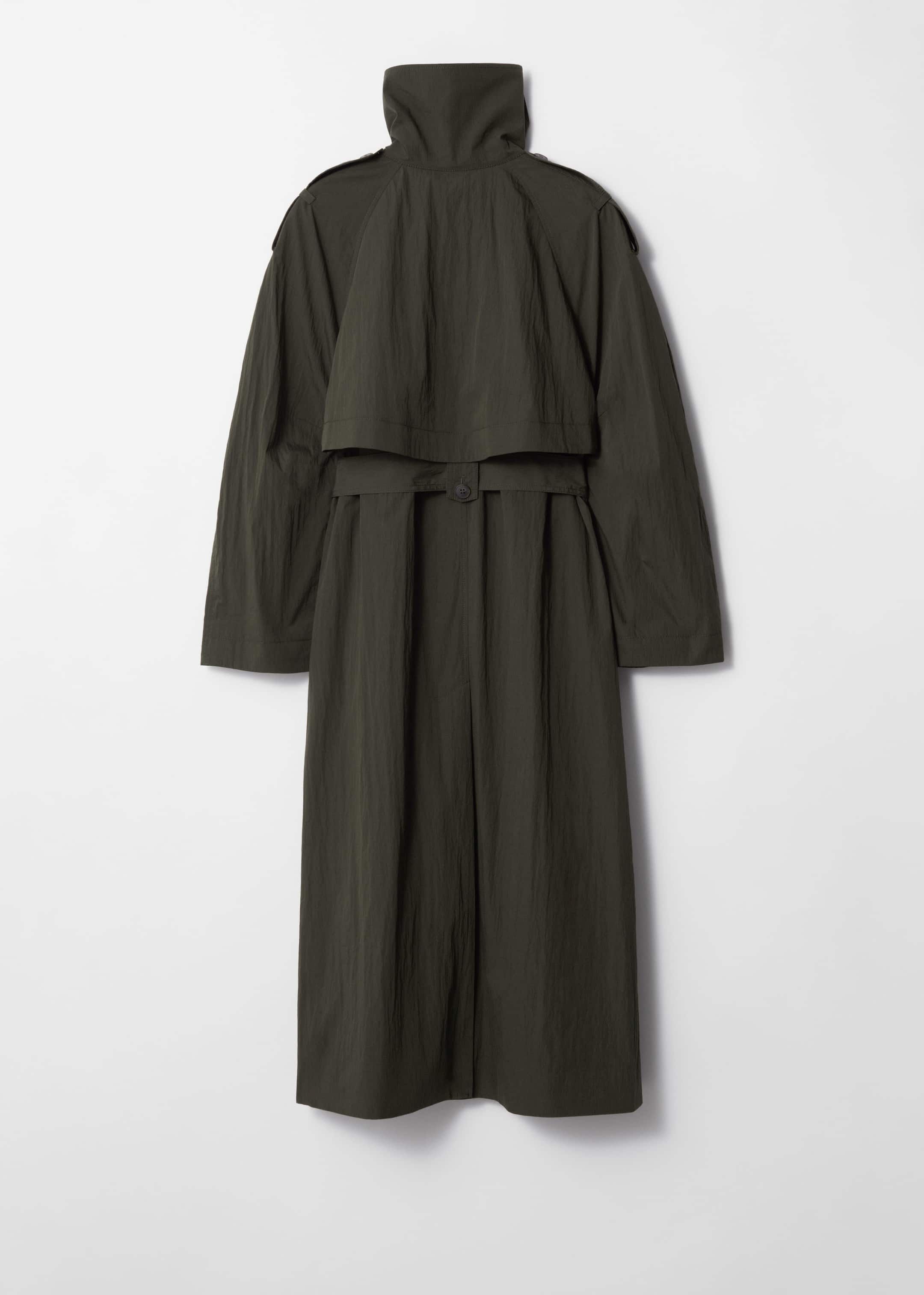 High-Collar Trench Coat - Green - Still Life