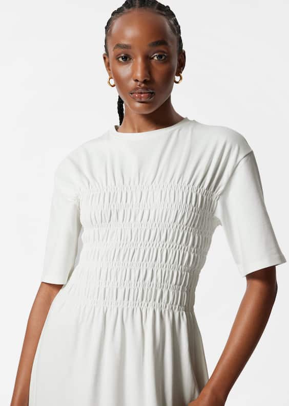 Smocked Midi Dress