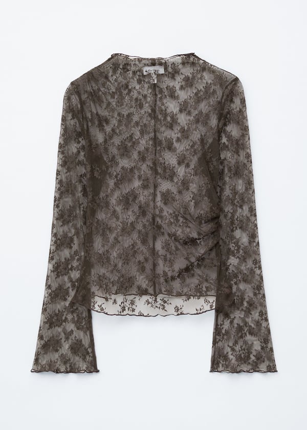 Long-Sleeve Lace Top