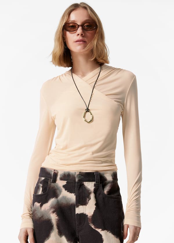 Draped Crossover Top