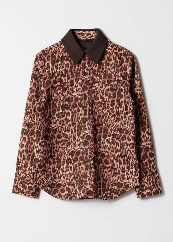 Contrast Collar Jacquard Jacket
