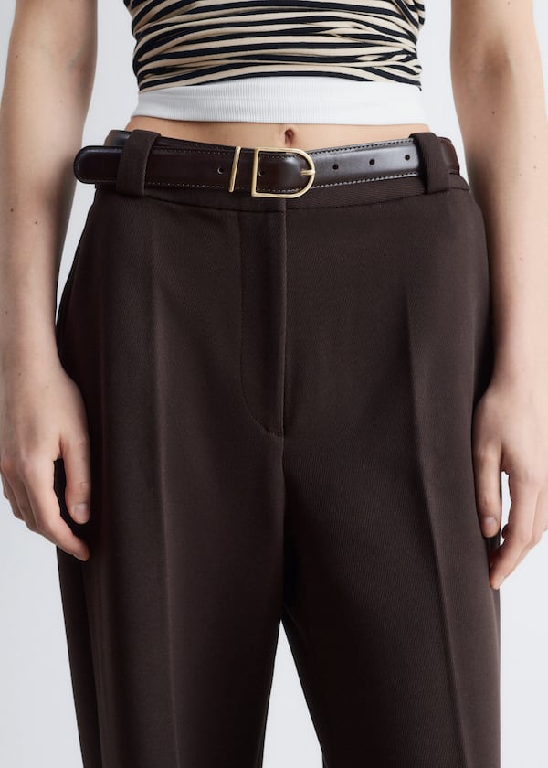 Wide Press-Crease Trousers