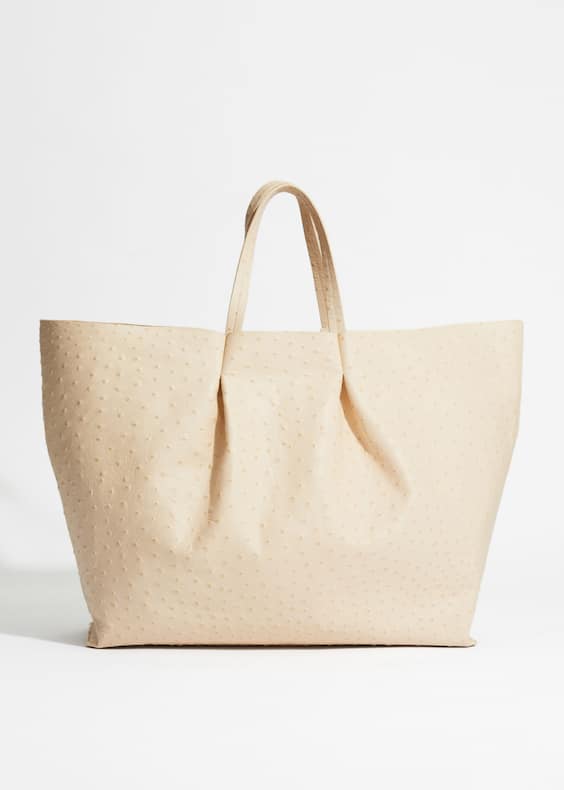 Large Embossed Leather Tote