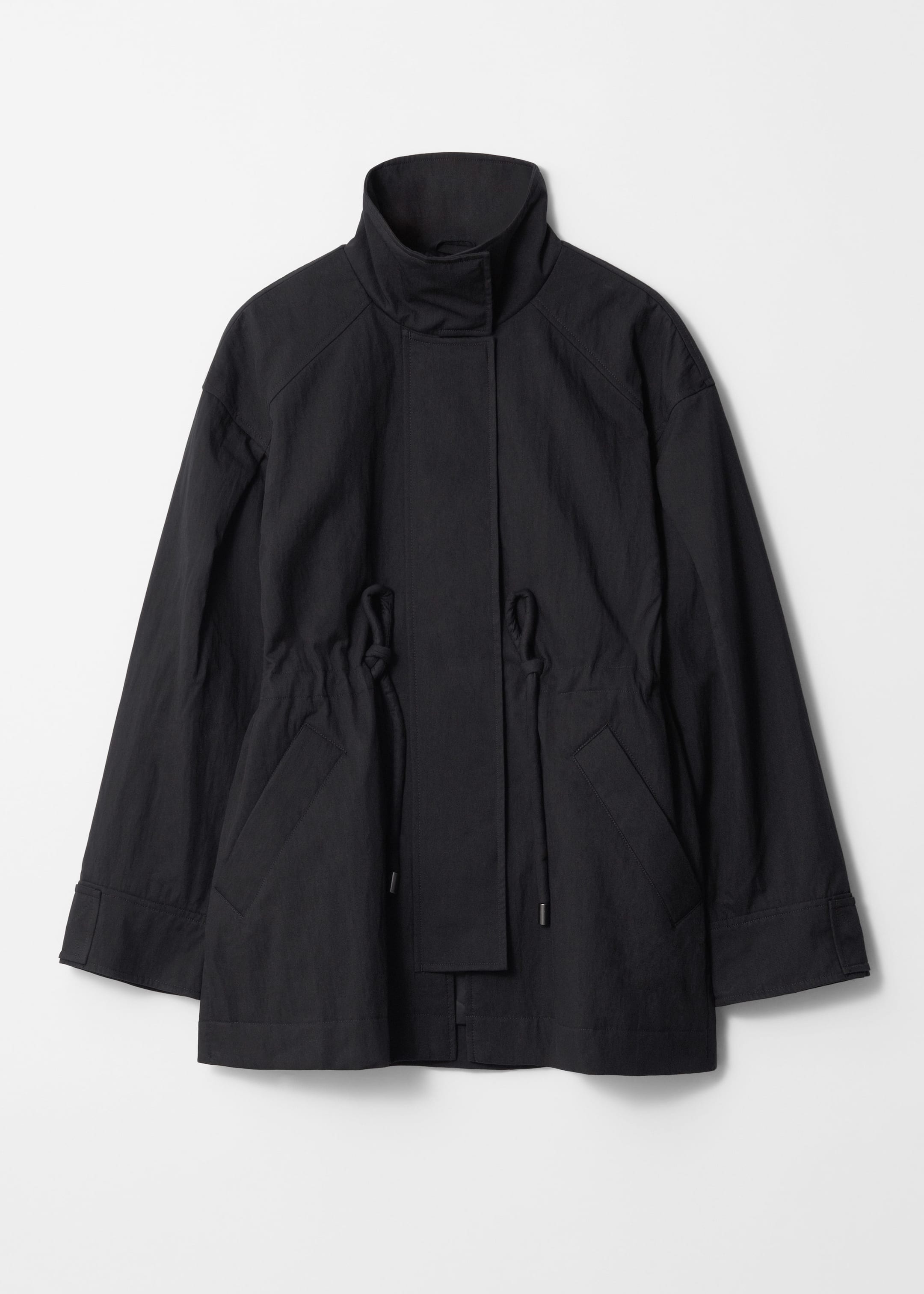 Drawstring Waist Jacket - Black - Still Life