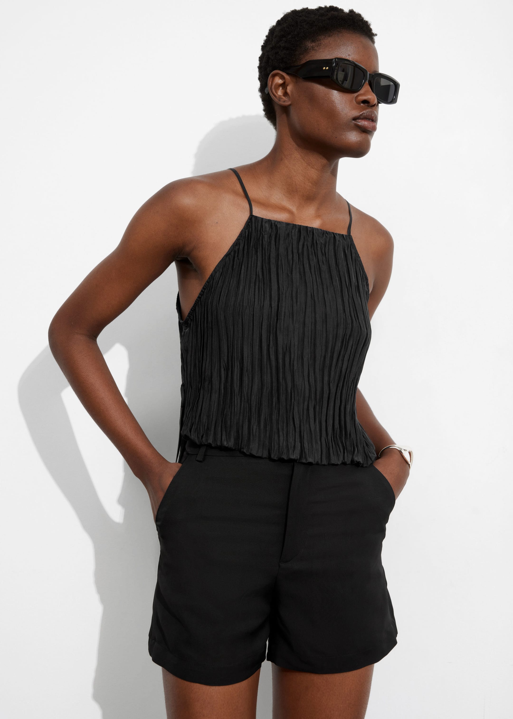 Short taille haute - Noir - Lookbook