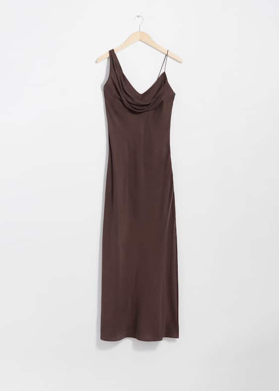 Draped Silk Midi Dress
