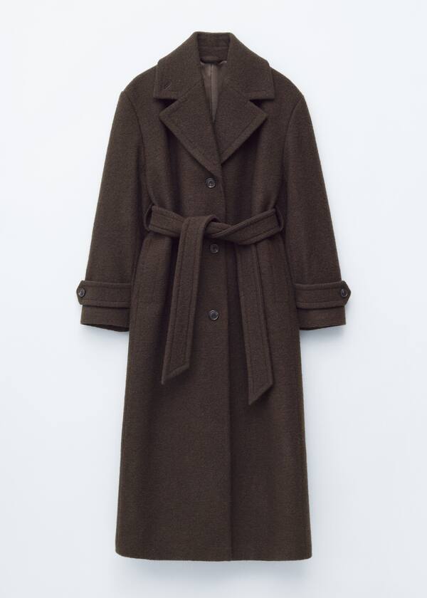 Tie-Belt Wool Coat