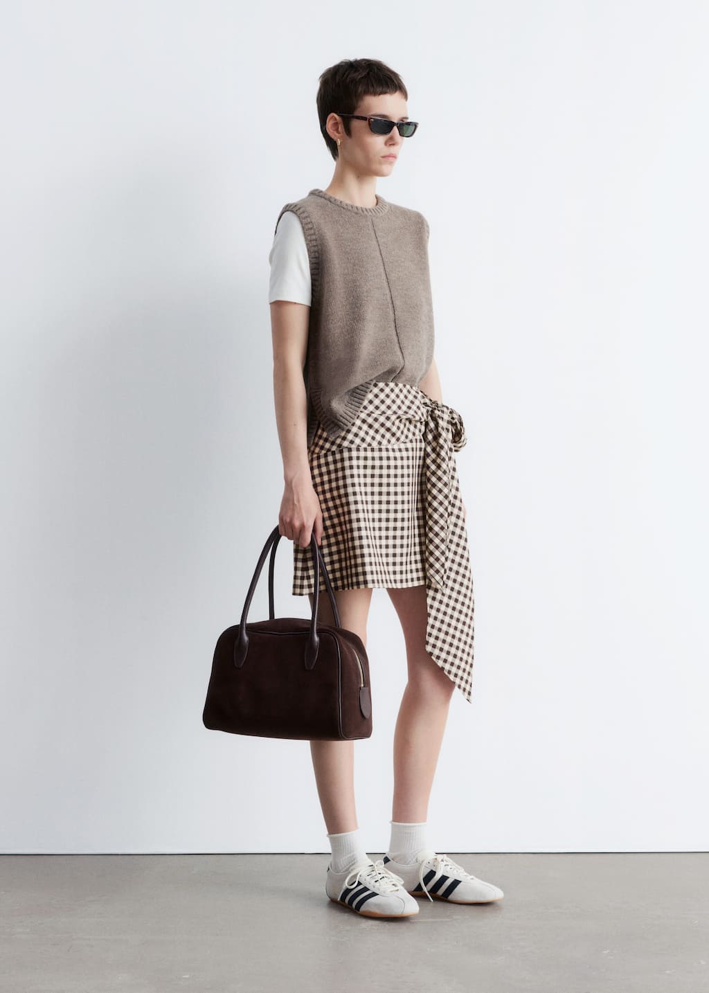 ★ MARRON EDITION★  25 Spring_ Ivory Check Mini Skirt Plaid Princess Tweed Mini Skirt | Windsor