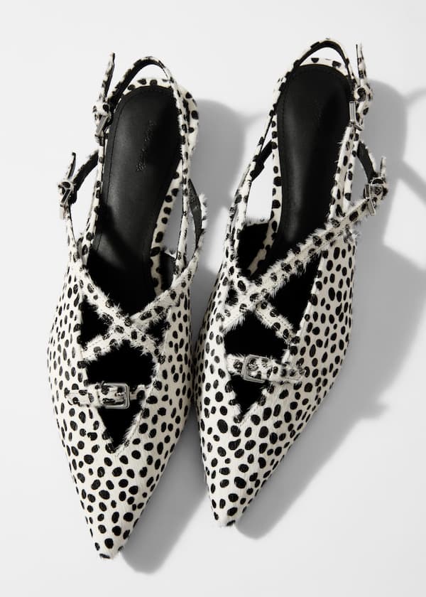Buckled Strappy Slingback Ballerinas