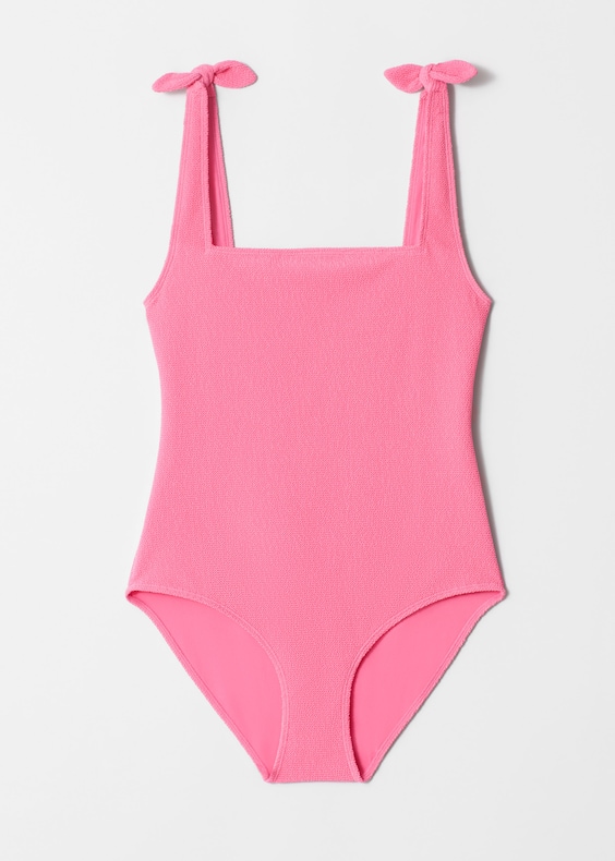Textured Bow Tie Swimsuit