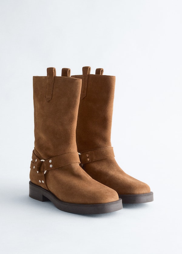 Suede Biker Boots