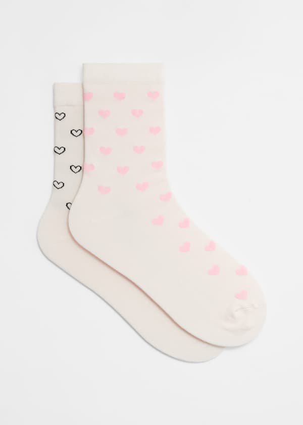 2-Pack Heart Motif Socks