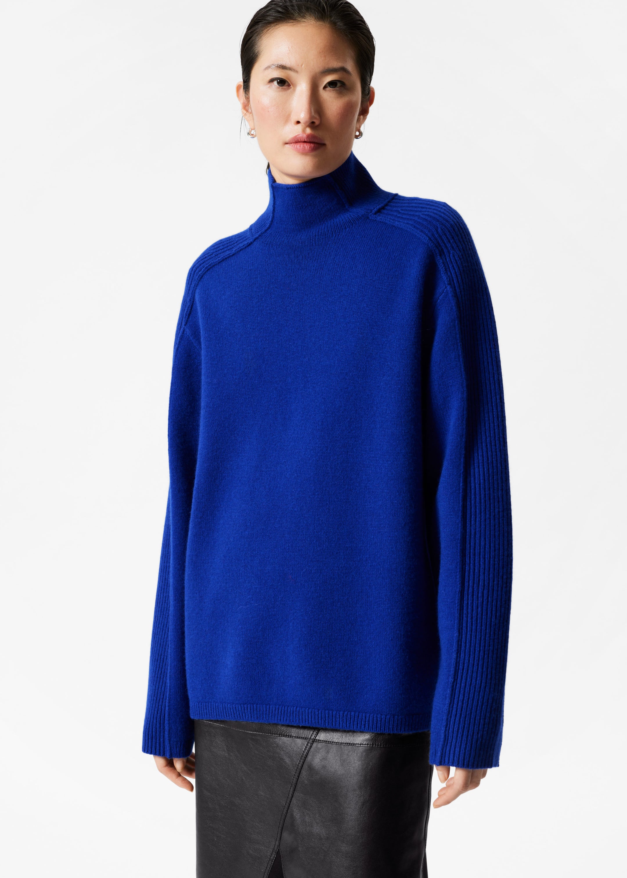 Image of Panelled Wool Turtleneck Jumper