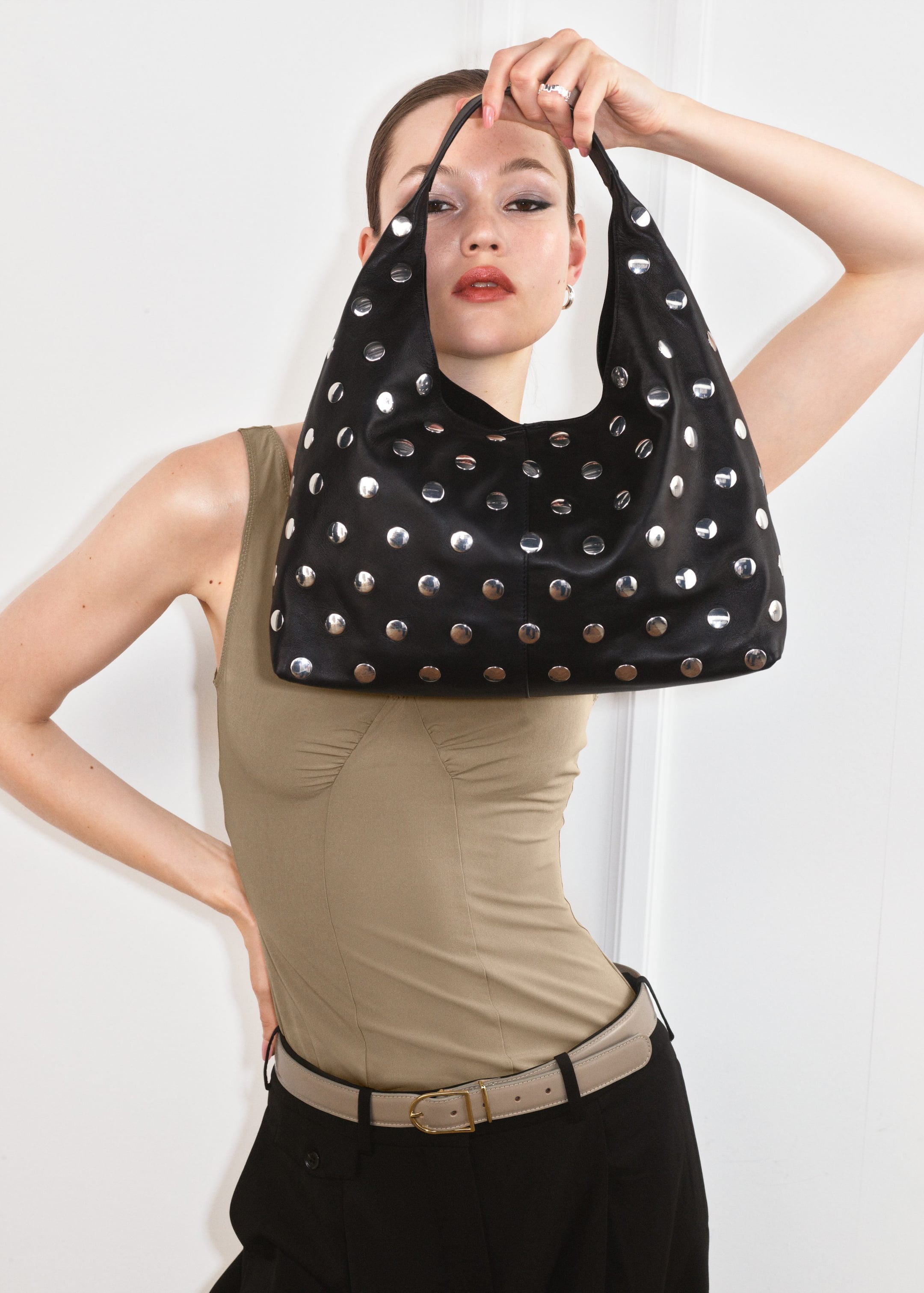 Image of Studded Leather Tote