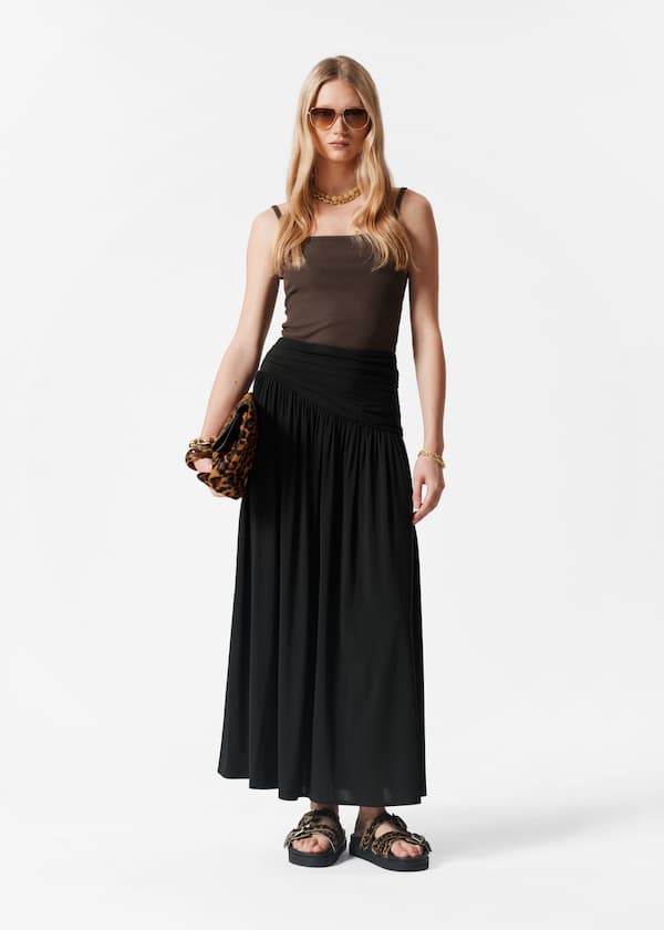 Draped Maxi Skirt