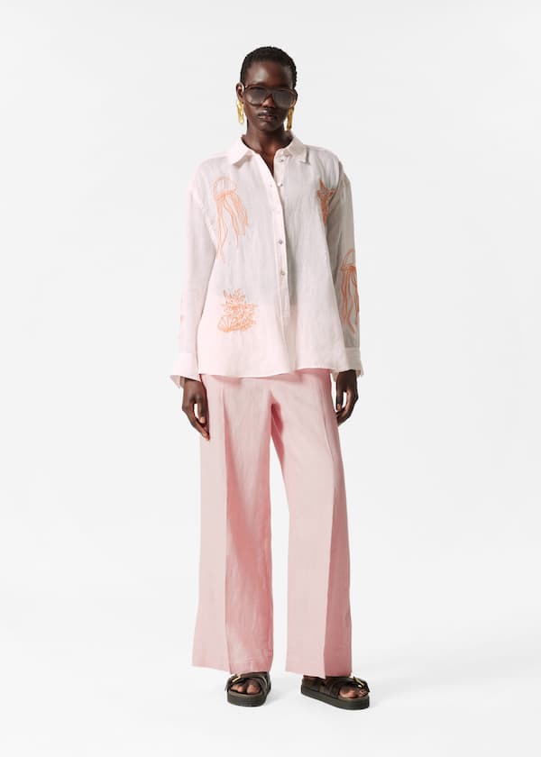 Embroidered Ramie Shirt