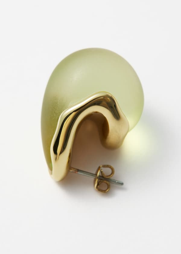 Chunky Metal-Detail Teardrop Earrings