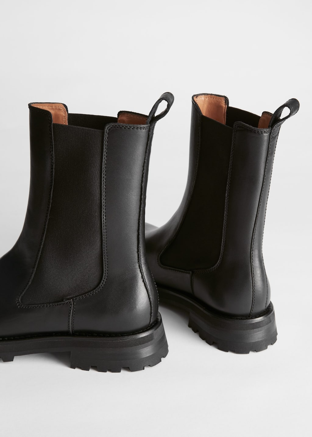 Chunky Sole Leather Chelsea Boots Black Other Stories