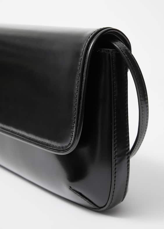 Glossed-Leather Crossbody Bag