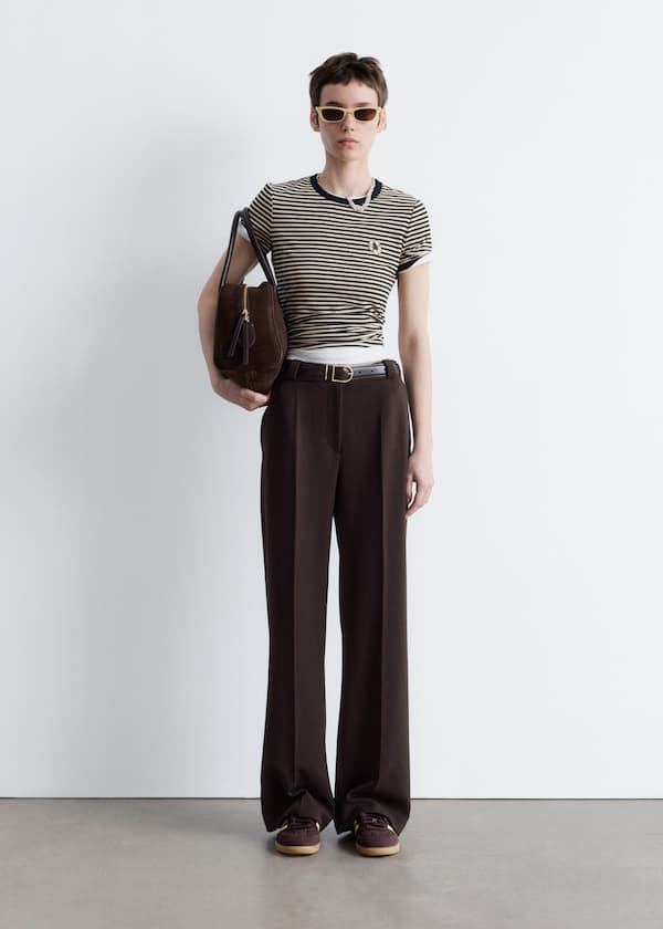 Wide Press-Crease Trousers