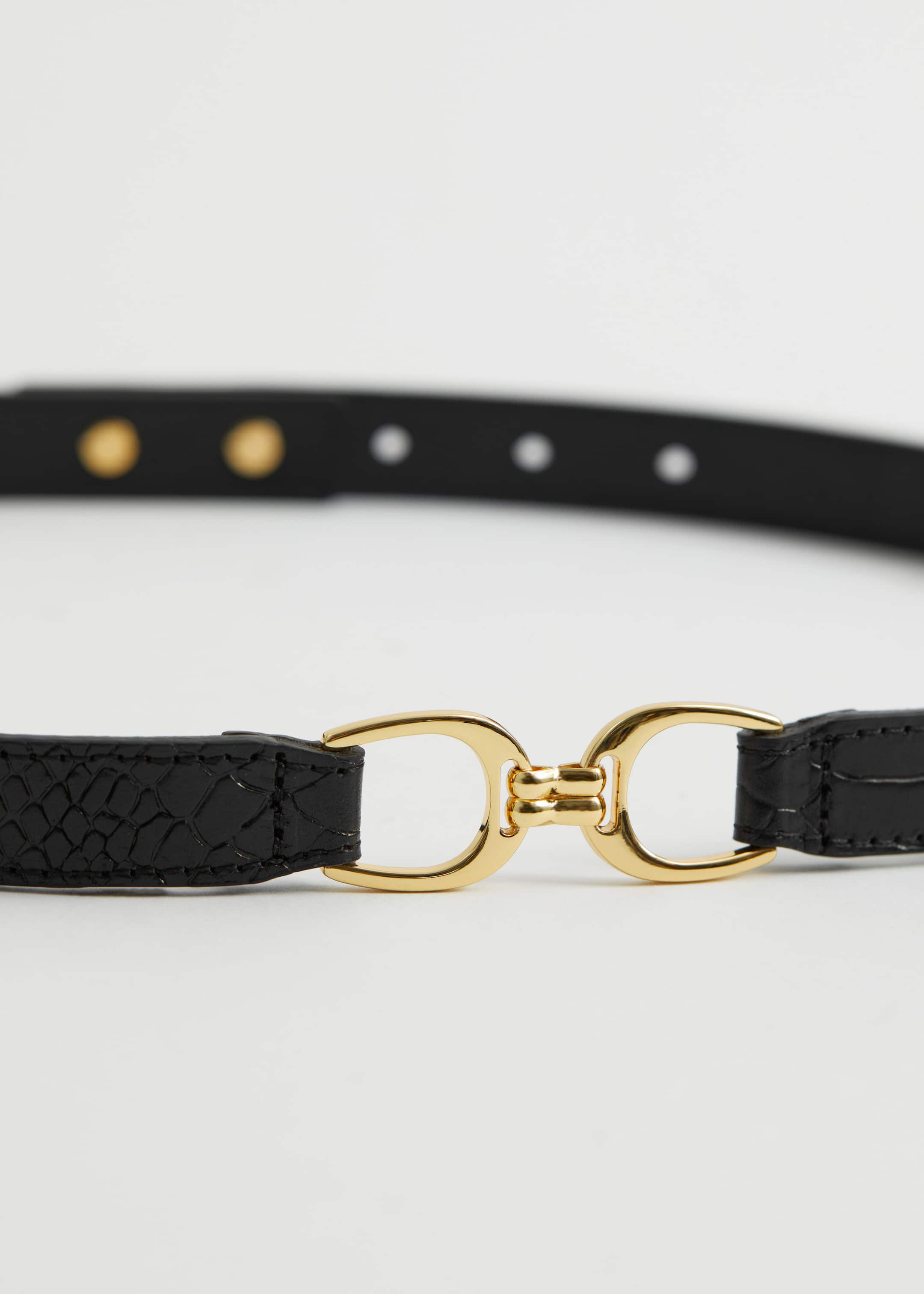 Ceinture taille mi-haute en cuir - {{variantName}} - Descriptive Detail