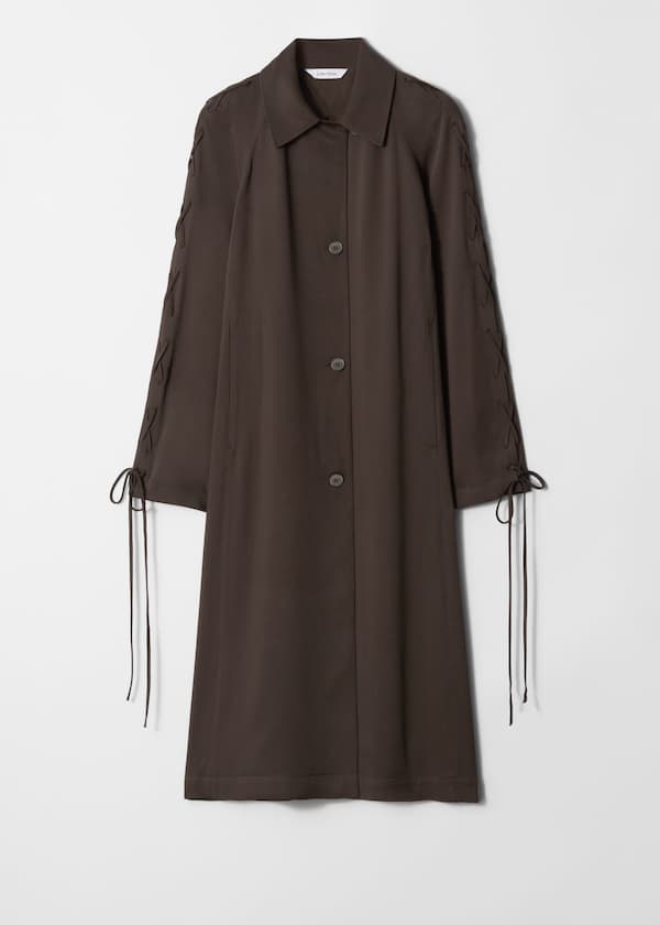 Lace-Up Car Coat