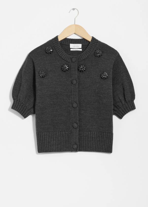 Beaded Merino Cardigan