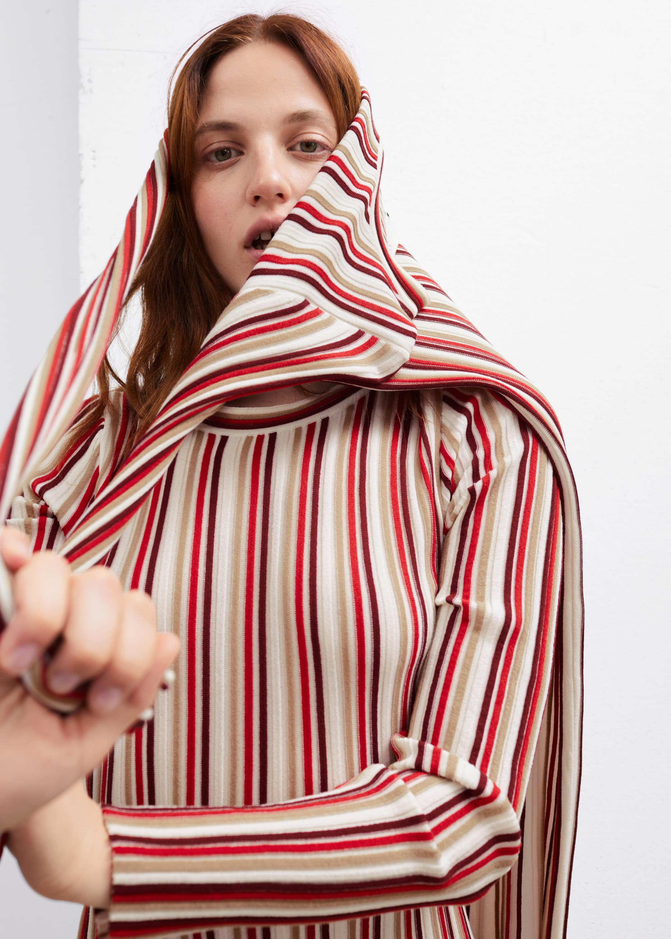 Striped Midi Dress - Red Stripes - Lookbook