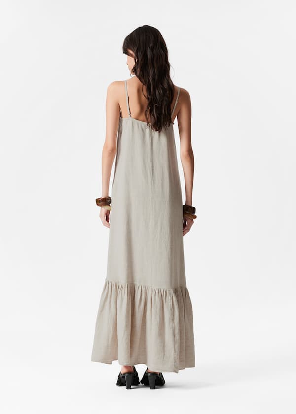 Strappy Linen Maxi Dress