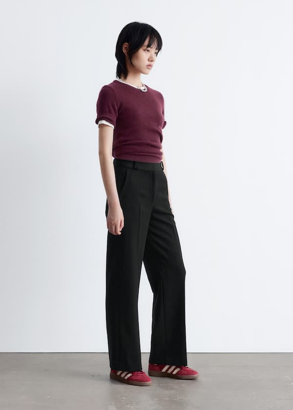 Wide Press-Crease Trousers