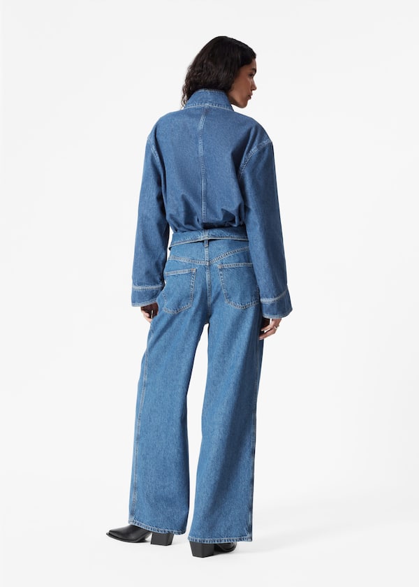 Wide-Leg Paperbag Jeans