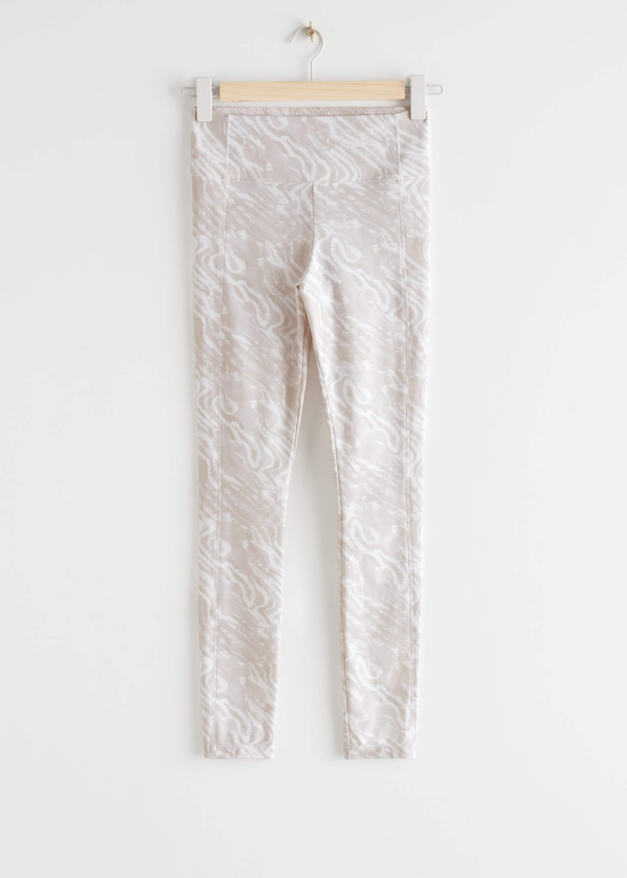 Quick-Dry Yoga Tights - Beige Marble - Still Life