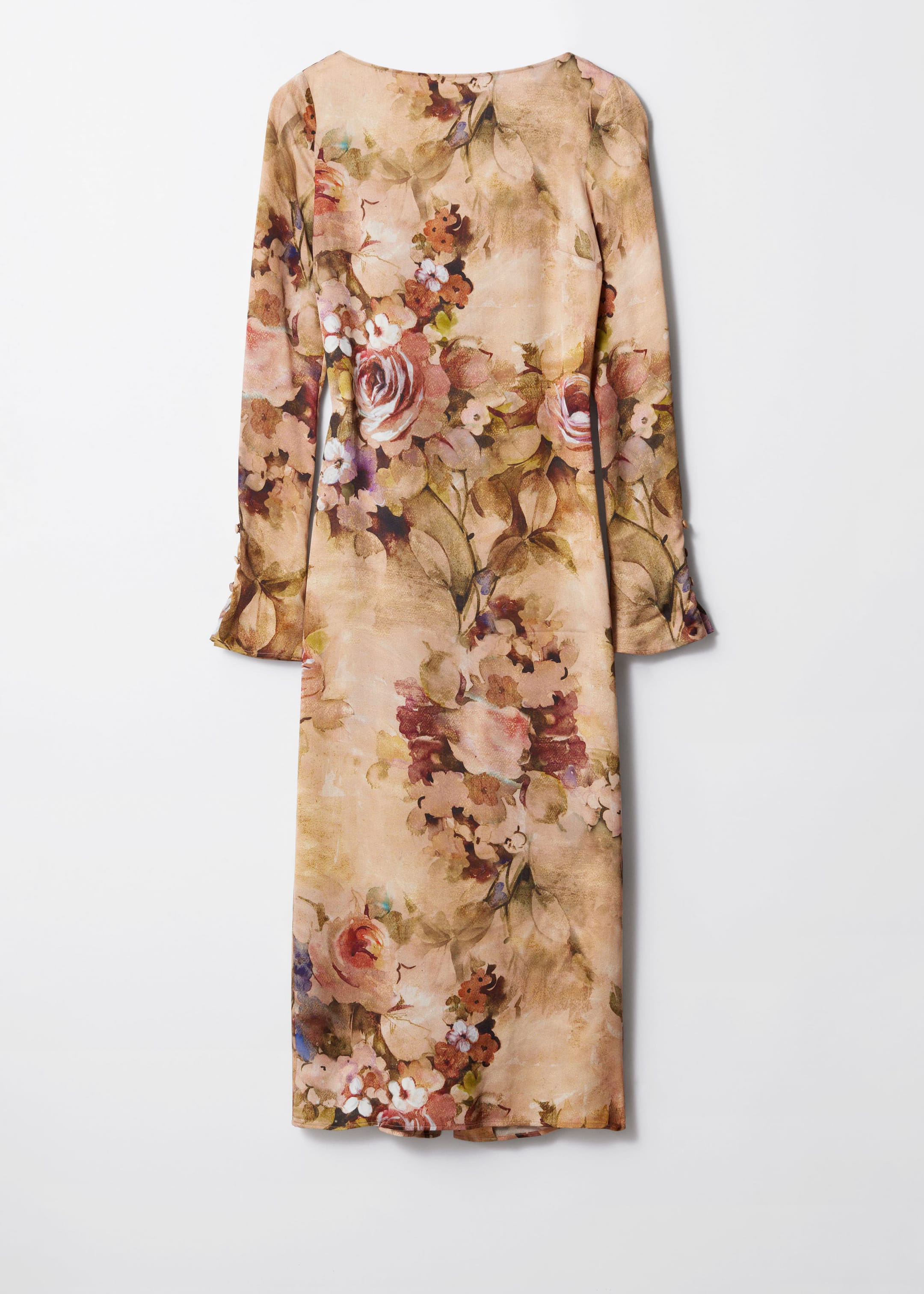 Robe midi à imprimé floral - Motif floral beige - Still Life