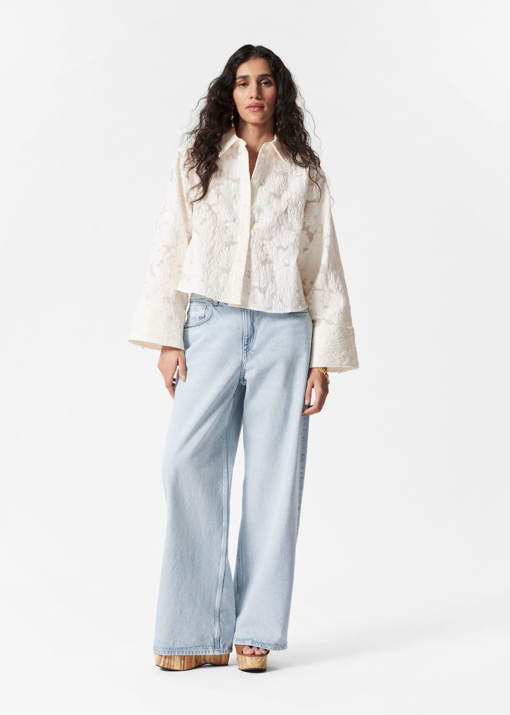 Jacquard Docking Blouse – L'AUBE BLANC