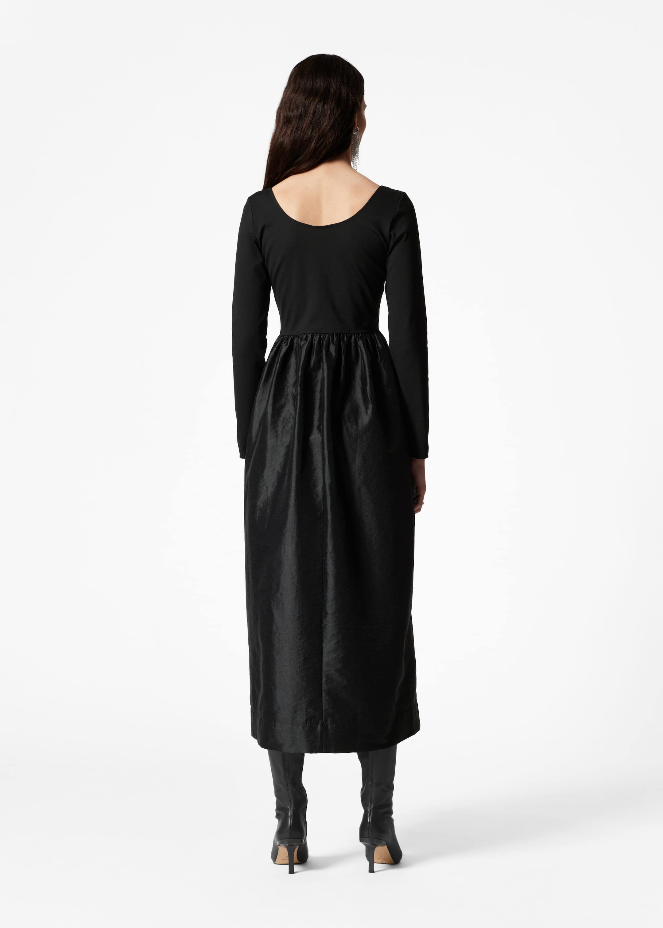 Robe midi trapèze - Noir - Lookbook