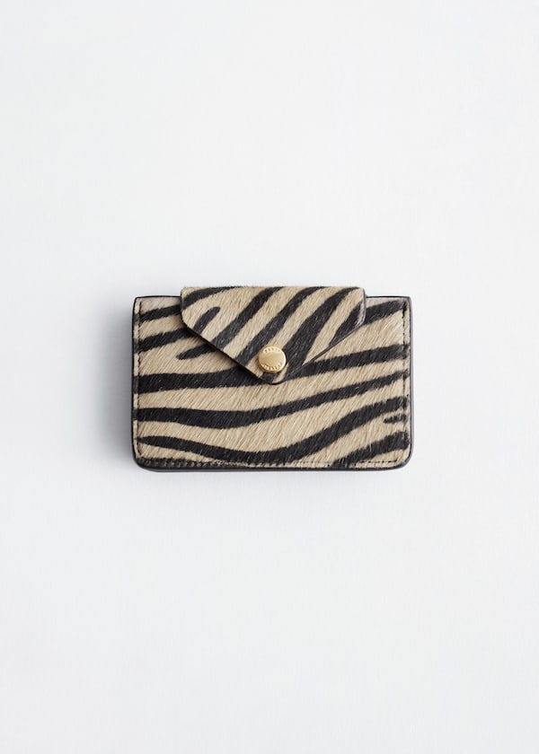 Animal-Print Leather Card Holder