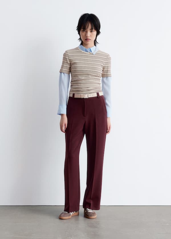 Wide Press-Crease Trousers