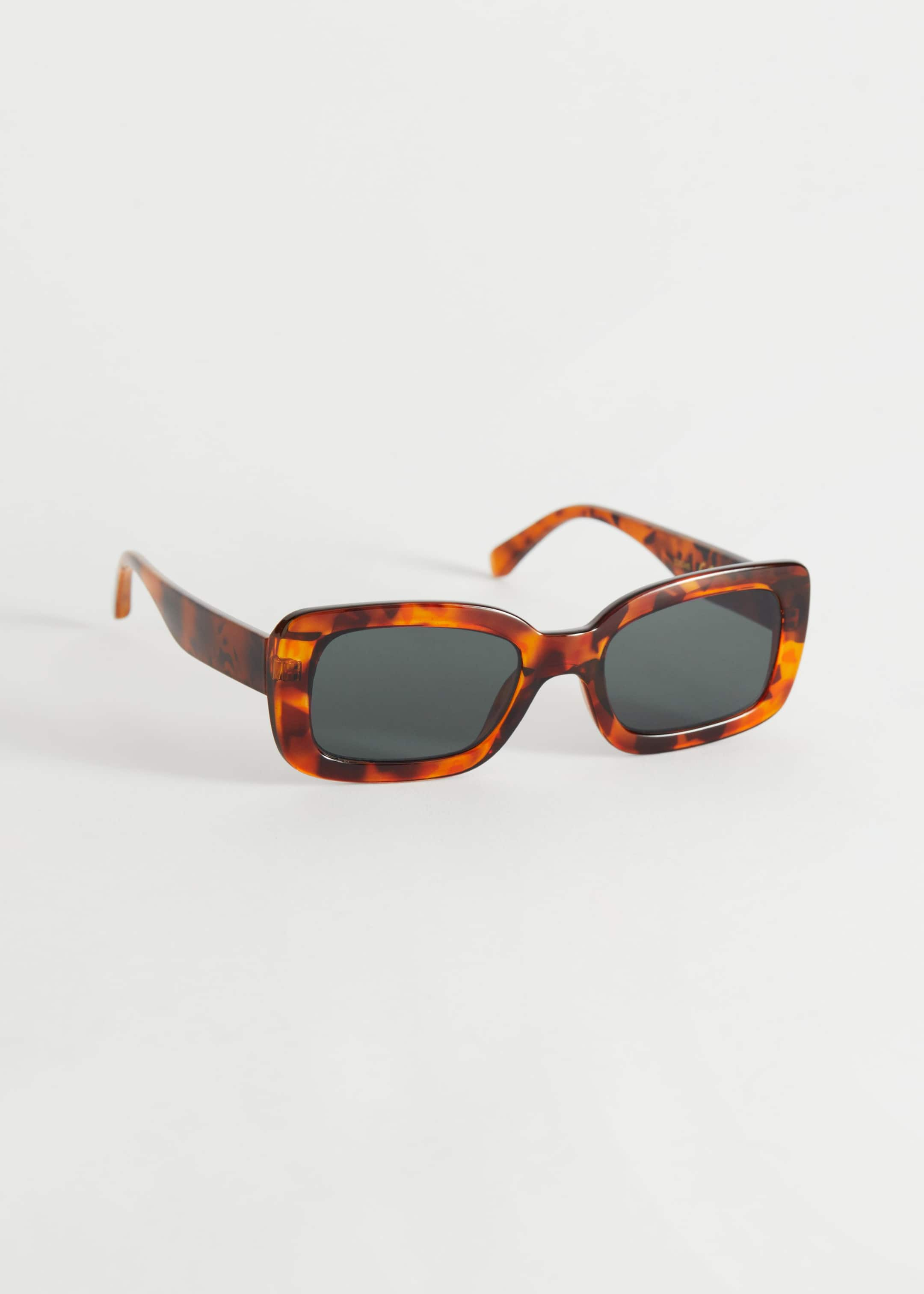 Rectangular Frame Sunglasses - Brown Tortoise - Still Life