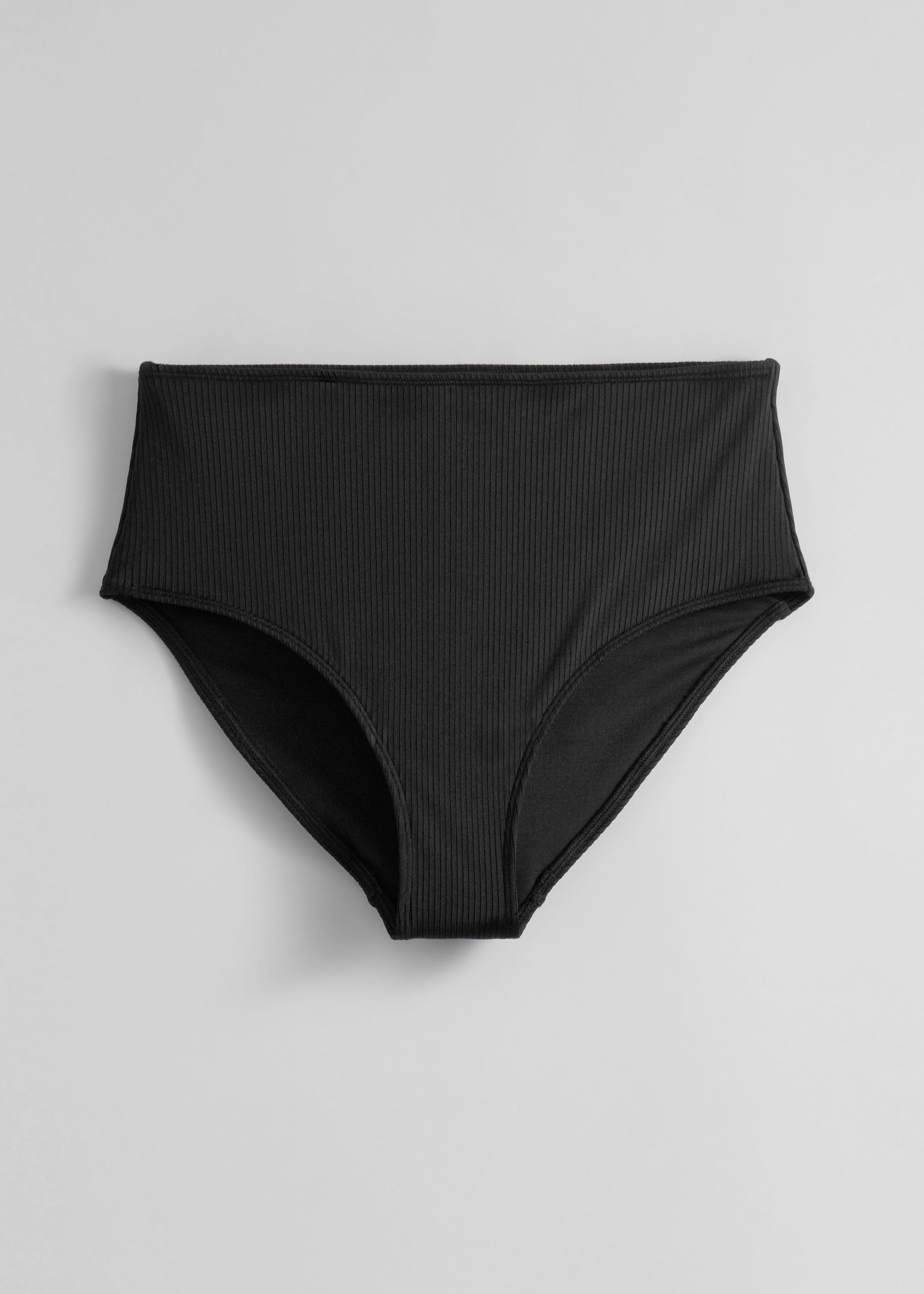 Image of Ribbed High-Waist Bikini Bottoms