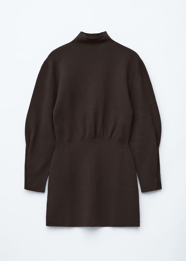 Knitted Mock-Neck Mini Dress