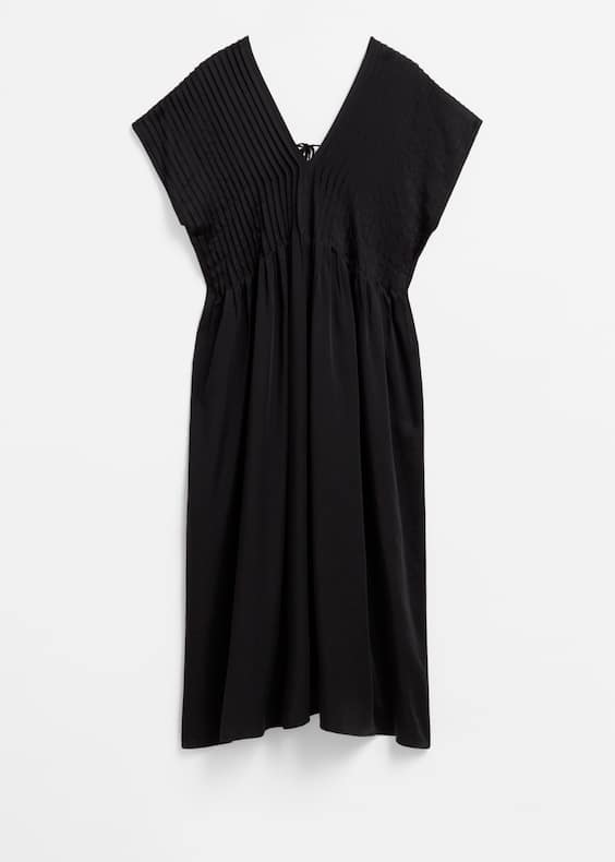 Pleated Dolman Midi Dress