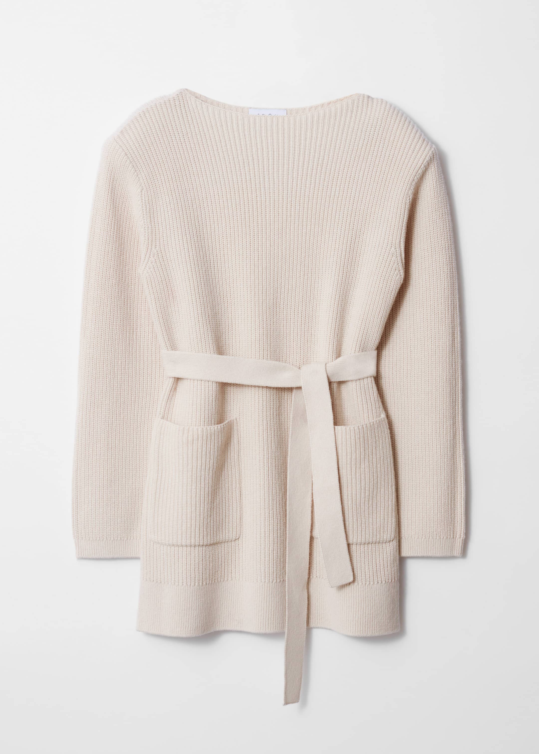Belted Wool Mini Dress - Beige - Knitted dresses - & Other