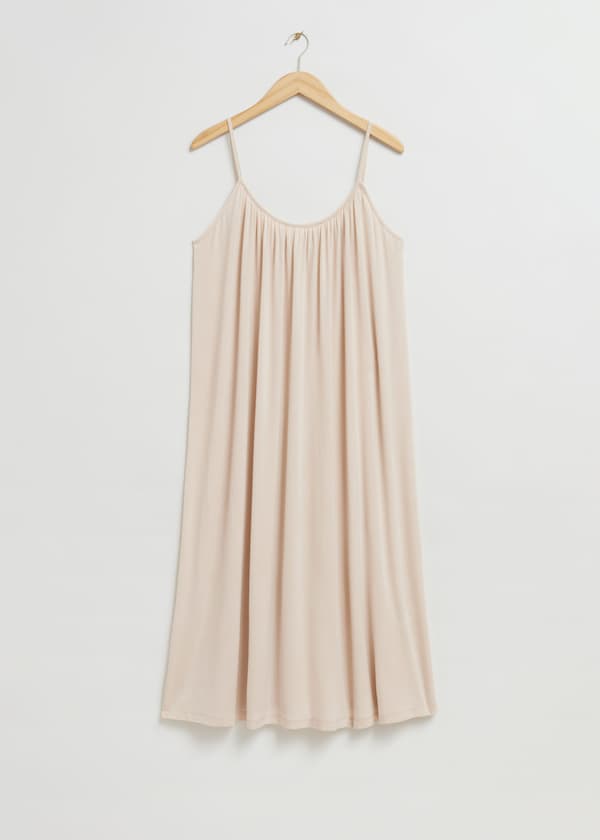 Gathered Detail Strappy Dress