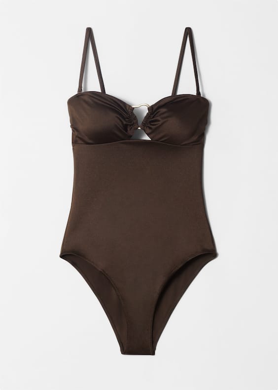 Buckle-Detail Cut-Out Swimsuit