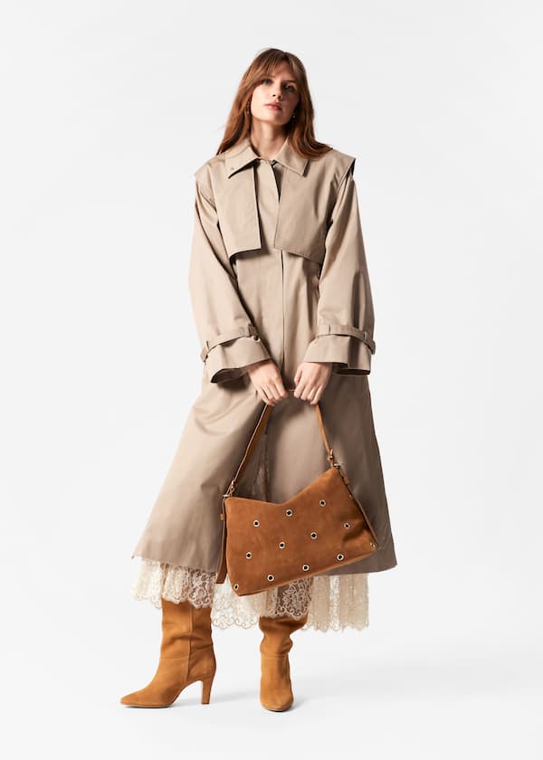 Funnel-Neck Trench Coat