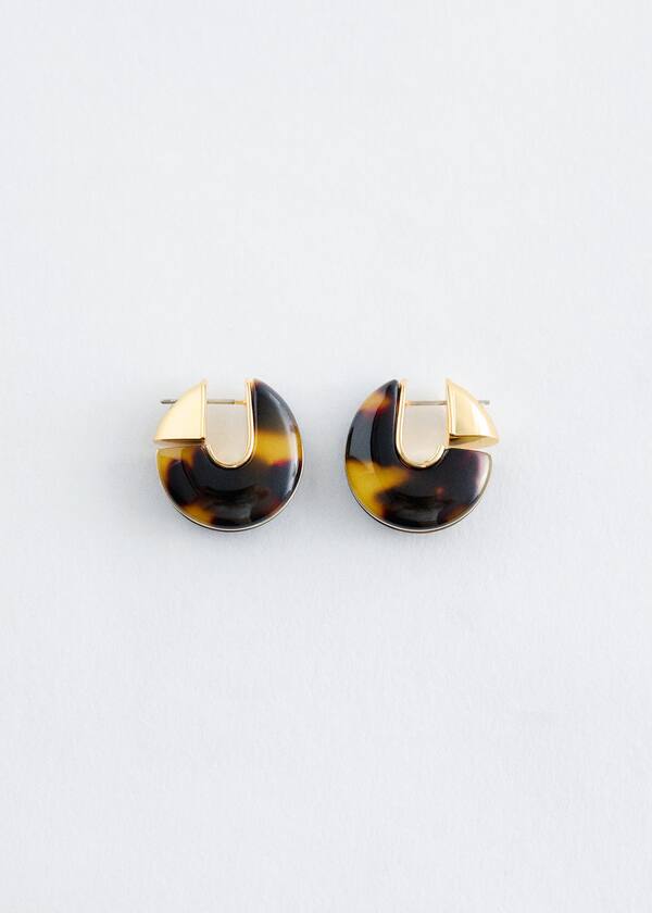 Tortoise Resin Hoop Earrings